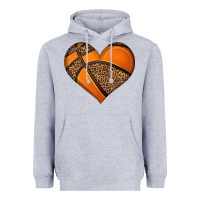 Heather Grey basketball heart Heavyweight Hoodie - HRA Design Shop