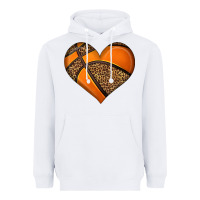 White basketball heart Heavyweight Hoodie - HRA Design Shop