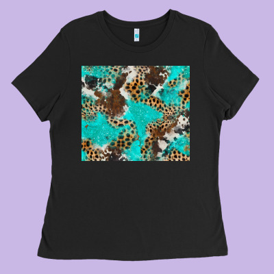 Cheetah Cowhide Tumbler Ladies Tee Designed By Barkaloodesign