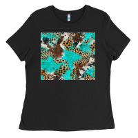 Black cheetah cowhide tumbler Ladies Tee - BarkalooDesign