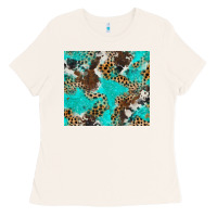 Bone cheetah cowhide tumbler Ladies Tee - BarkalooDesign