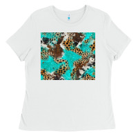 White cheetah cowhide tumbler Ladies Tee - BarkalooDesign