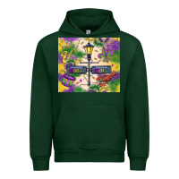 Forest Green mardi gras street lights Urban Hoodie - MaliasSmallBusiness