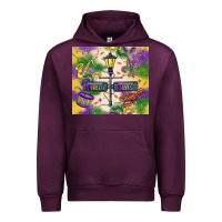 Mauve Wine mardi gras street lights Urban Hoodie - MaliasSmallBusiness
