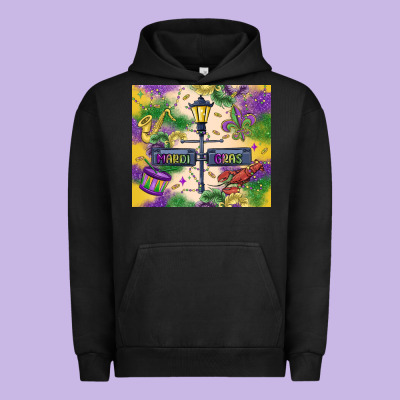 Mardi Gras Street Lights Urban Hoodie Designed By Maliassmallbusiness