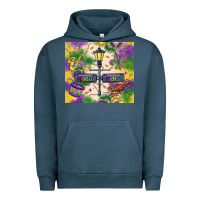Pigment Midnight Navy mardi gras street lights Urban Hoodie - MaliasSmallBusiness