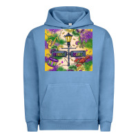 Pigment Pebble Blue mardi gras street lights Urban Hoodie - MaliasSmallBusiness