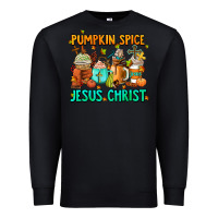 Black pumpkin spıce jesus christ coffee cups Premium Sweatshirt - AdoDesignShop