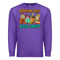Purple pumpkin spıce jesus christ coffee cups Premium Sweatshirt - AdoDesignShop