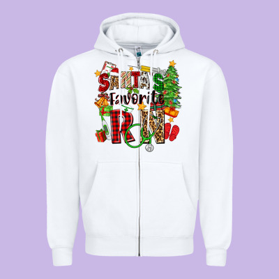 Zipper Hoodie santa's favorite rn