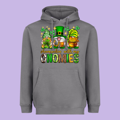 St. Patrick's Day Shamrockin' With My Gnomies Heavyweight Hoodie Designed By Neo Western