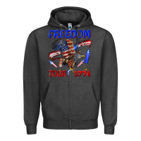 Charcoal Heather freedom born to be free tour 1776 Zipper Hoodie - texasbilliewilder