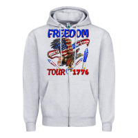 Heather Grey freedom born to be free tour 1776 Zipper Hoodie - texasbilliewilder