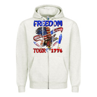 Oatmeal Heather freedom born to be free tour 1776 Zipper Hoodie - texasbilliewilder