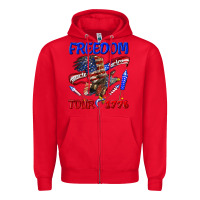 Red freedom born to be free tour 1776 Zipper Hoodie - texasbilliewilder