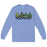 Colony Blue christmas checkered trees Long Sleeve Tee - MaliasSmallBusiness