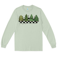 Matcha christmas checkered trees Long Sleeve Tee - MaliasSmallBusiness