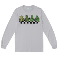 Moon Dust christmas checkered trees Long Sleeve Tee - MaliasSmallBusiness