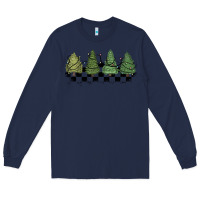 Navy christmas checkered trees Long Sleeve Tee - MaliasSmallBusiness