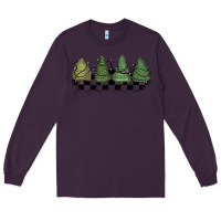 Plum christmas checkered trees Long Sleeve Tee - MaliasSmallBusiness