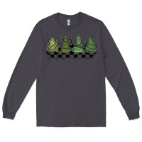 Smoke christmas checkered trees Long Sleeve Tee - MaliasSmallBusiness