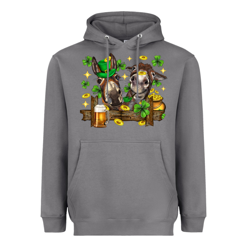 St. Patrick's Day Donkey Heavyweight Hoodie by Neo Western | Teevron