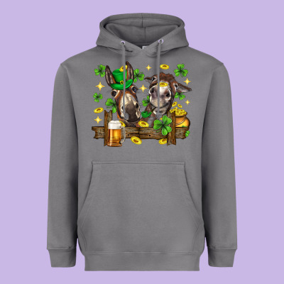 St. Patrick's Day Donkey Heavyweight Hoodie Designed By Neo Western