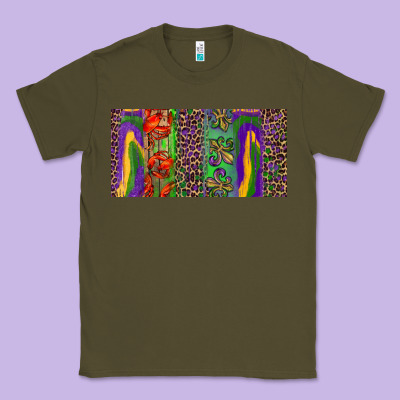 Mardi Gras Brushstrokes Crawfish Fleur De Lis Classic Tee Designed By Ranaportraitstore