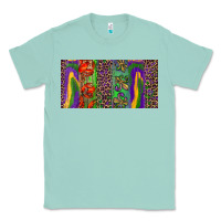 Seafoam Mardi gras brushstrokes crawfish fleur de lis Classic Tee - RanaPortraitStore