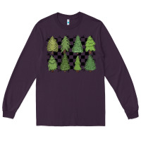 Plum checkered trees Long Sleeve Tee - MaliasSmallBusiness
