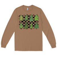 Toasted Coconut checkered trees Long Sleeve Tee - MaliasSmallBusiness