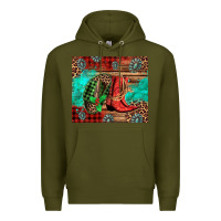 Army Green country boots and cowboy hat christmas Premium Hoodie - Jasminsmagicworld