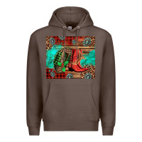 Coffee country boots and cowboy hat christmas Premium Hoodie - Jasminsmagicworld
