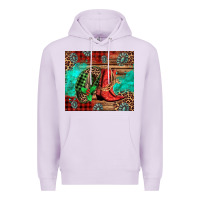 Lilac country boots and cowboy hat christmas Premium Hoodie - Jasminsmagicworld