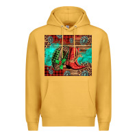 Mustard country boots and cowboy hat christmas Premium Hoodie - Jasminsmagicworld