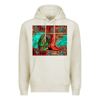 Oatmeal Heather country boots and cowboy hat christmas Premium Hoodie - Jasminsmagicworld