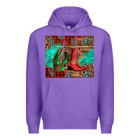 Purple country boots and cowboy hat christmas Premium Hoodie - Jasminsmagicworld