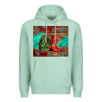 Seafoam country boots and cowboy hat christmas Premium Hoodie - Jasminsmagicworld