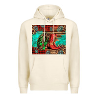 Tofu country boots and cowboy hat christmas Premium Hoodie - Jasminsmagicworld