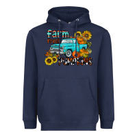 Navy farm fresh pumpkin Heavyweight Hoodie - CowhideDigitalArt