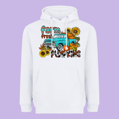 Farm Fresh Pumpkin Heavyweight Hoodie Designed By Cowhidedigitalart