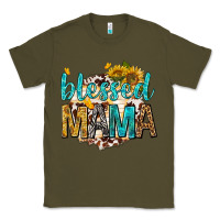 Army Green blessed mama with sunflowers Classic Tee - texasbilliewilder