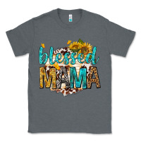 Charcoal Heather blessed mama with sunflowers Classic Tee - texasbilliewilder
