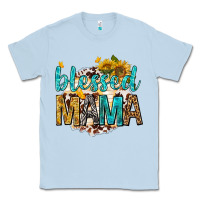 Dusty Blue blessed mama with sunflowers Classic Tee - texasbilliewilder