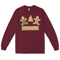 Burgundy gingerbread christmas Long Sleeve Tee - MaliasSmallBusiness
