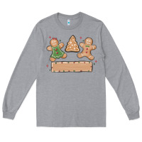 Heather Grey gingerbread christmas Long Sleeve Tee - MaliasSmallBusiness