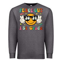 Charcoal Heather peace out 2024 1st grade Premium Sweatshirt - JahusDesignShop