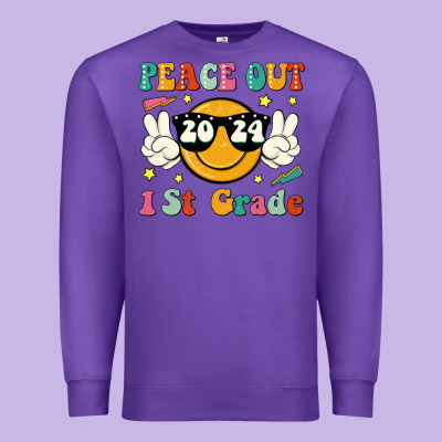 Peace Out 2024 1st Grade Premium Sweatshirt Designed By Jahusdesignshop