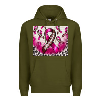 Army Green breast cancer american football ribbon Premium Hoodie - NancyCooperArtShop