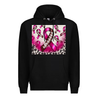 Black breast cancer american football ribbon Premium Hoodie - NancyCooperArtShop